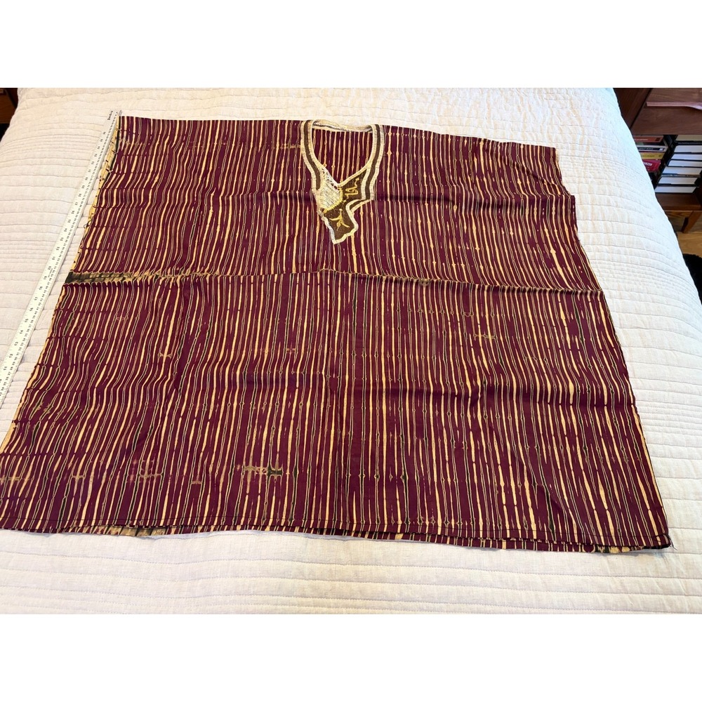Authentic Vintage West African Bazin Riche Adire Kampala Matching 2-Piece Set!